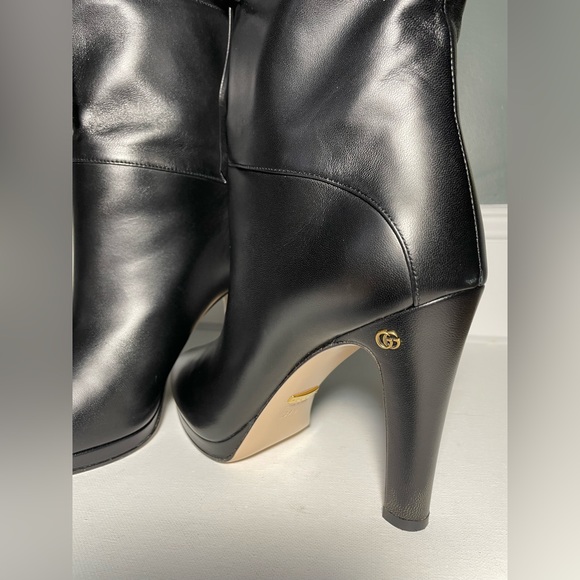 Gucci Charlotte drawstring Black Leather booties 9.5 - Picture 8 of 13